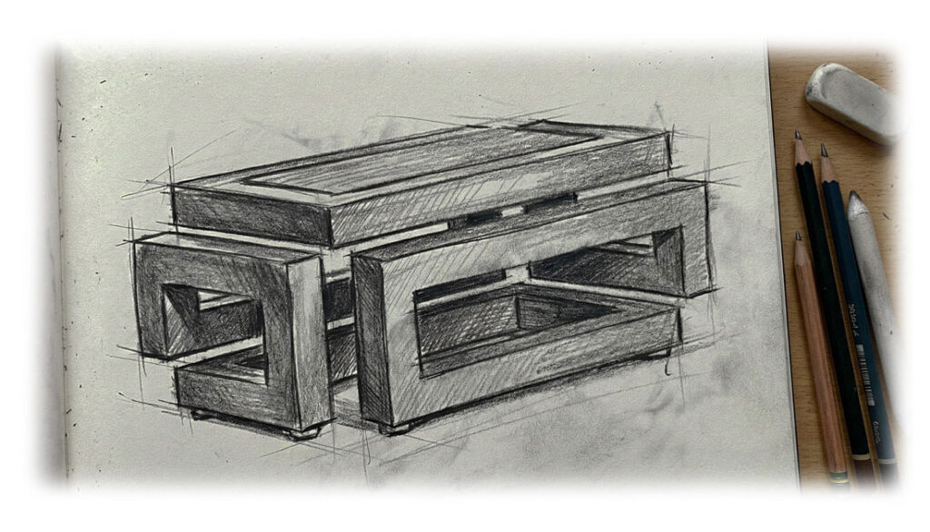 H91 premium coffee table drawing.